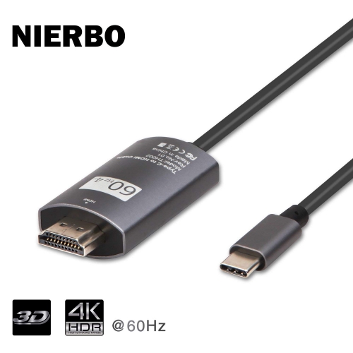 USB C to HDMI Cable 3D 4K * 2K @ 60Hz, USB 3.1 Type C to HDMI Cable( Thunderbolt 3 Compatible) for 2017/2016 MacBook Pro, DELL Book, Galaxy Note  8/S8/S