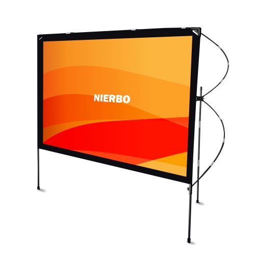 Portable Outdoor Folding Movie Screen 80 Inch 16:9 with Stand Display with Stand, Full Playable Camping Bag for Camping and Outdoor