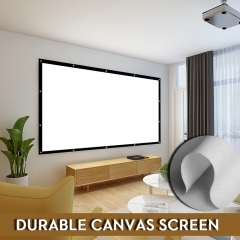 NIERBO Portable Projector Screen 100-300 Inches White Canvas Fabric DIY HD No Crease Movie Screen for Indoor Outdoor Movie Games/ Camping/ Hiking