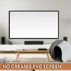 NIERBO Projector Screen Rolled Up 50-100 Inch Portable Screen Diagonal 16:9 for Outdoor Indoor 4K Full HD Projection Screen Wrinkles Free