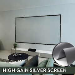 NIERBO Metal Silver Projector Screen 60-300 Inches Ambient Light Rejecting 3D Projection Movies Screen PVC Material Gain 2.4 for Indoor Outdoor