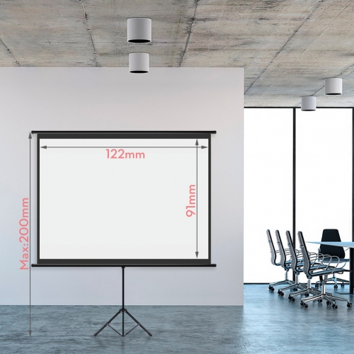 Mobile tripod screen, NIERBO tripod screen mobile 60 inch projector screen  115 x 90 cm 4:3 screen set-up / dismantling in just a few minutes