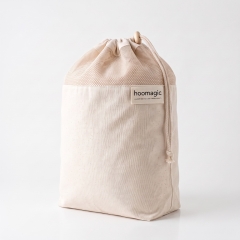 Hoomagic Premium Cotton Laundry Bag – Breathable Mesh Drawstring Wash Bag for Delicates & Travel, Minimalist Home Essential
