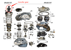 JF015E-0030-FN /NISSAN CVT CVT7 JATCO RE0F11A JF015E Transmission Transfer Gear (TEETH 30:17:10) from new trans