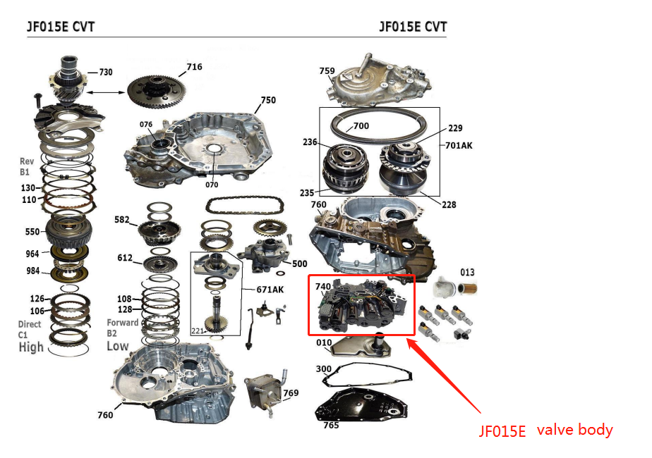 FROM NEW TRANS RE0F11A JATCO JF015E CVT JF015E Transmission Valve Body for Nissa n JF015E-0048-FN