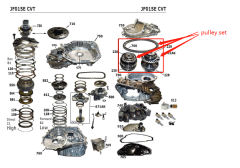 RE0F11A JATCO JF015E GEARBOX PULLEY SET WITH BELT 30 TEETH FROM NEW TRANS JF015E-0025-FN