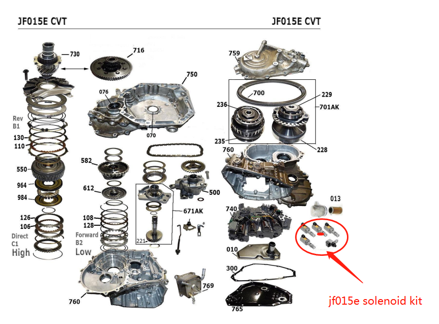Ремкомплект jatco jf015e