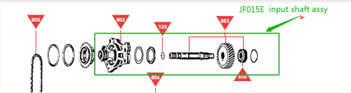 NIS SAN TIIDA JF015E INPUT SHAFT ASSY RE0F11A Jatco JF015E / CVT-7 / RE0F11A /F1CJB (Belt ECVT) FWD (Nis san / Su zuki)