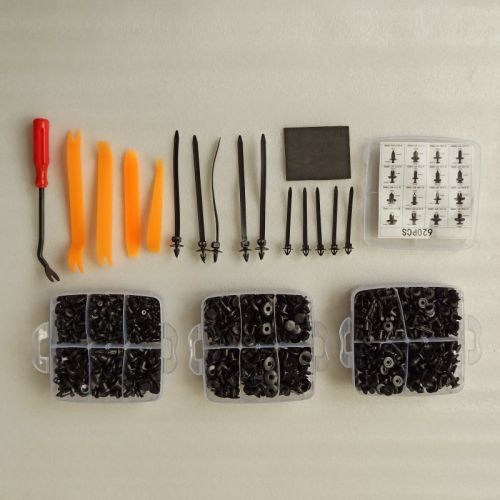 AATP-0242-AM car retainer clips plastic fastening kit 16kinds 620pcs in total with tools 10 cable ties 20 voice cotton tools 5 sets