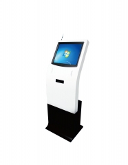 white Touch screen queue machine kiosk with thermal printer
