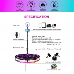 360 degre portable photo booth Fill light machine camera ipad selfie video Free accessories automatic