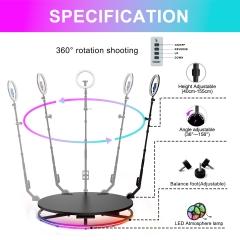 360 Photo Booth Automatic Rotating Selfie Machine Photo booth 360 115cm/100cm/80cm/68cm