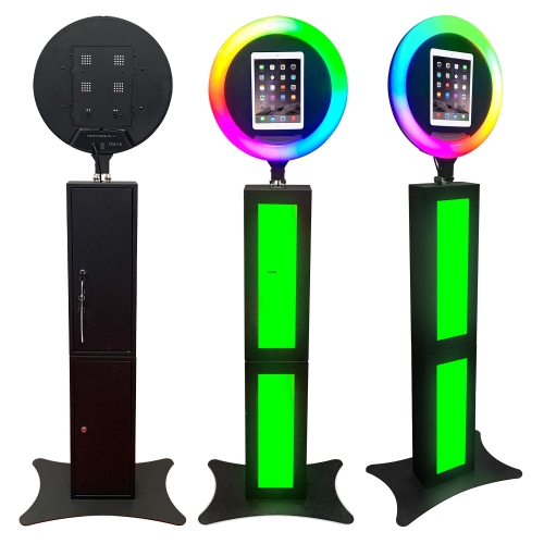 Black Color 3D LED Ring Light iPad Photo Booth Portable Photo Booth Machine Kiosk Station iPad Booth Stand Hot Sale