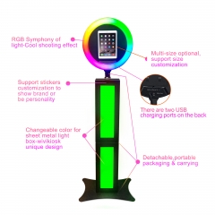 Black Color 3D LED Ring Light iPad Photo Booth Portable Photo Booth Machine Kiosk Station iPad Booth Stand Hot Sale