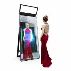 65 Inch Mirror Photo Booth Machine Mini Selfie 43/32 inch Touch Screen Magic Mirror Photo Booth With Camera And Printer