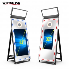 65 inch High Quality Full Color Cheap Touch Screen Photo Booth Kiosk Portable Digital Mirror Photobooth Advertising Player