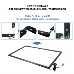 WIVIKIOSK Infrared IR Touch Screen Frame 10 Points, Multi-Touch Panel Overlay, with Glass, USB Interface Free-Drive Whiteboard, TV Display