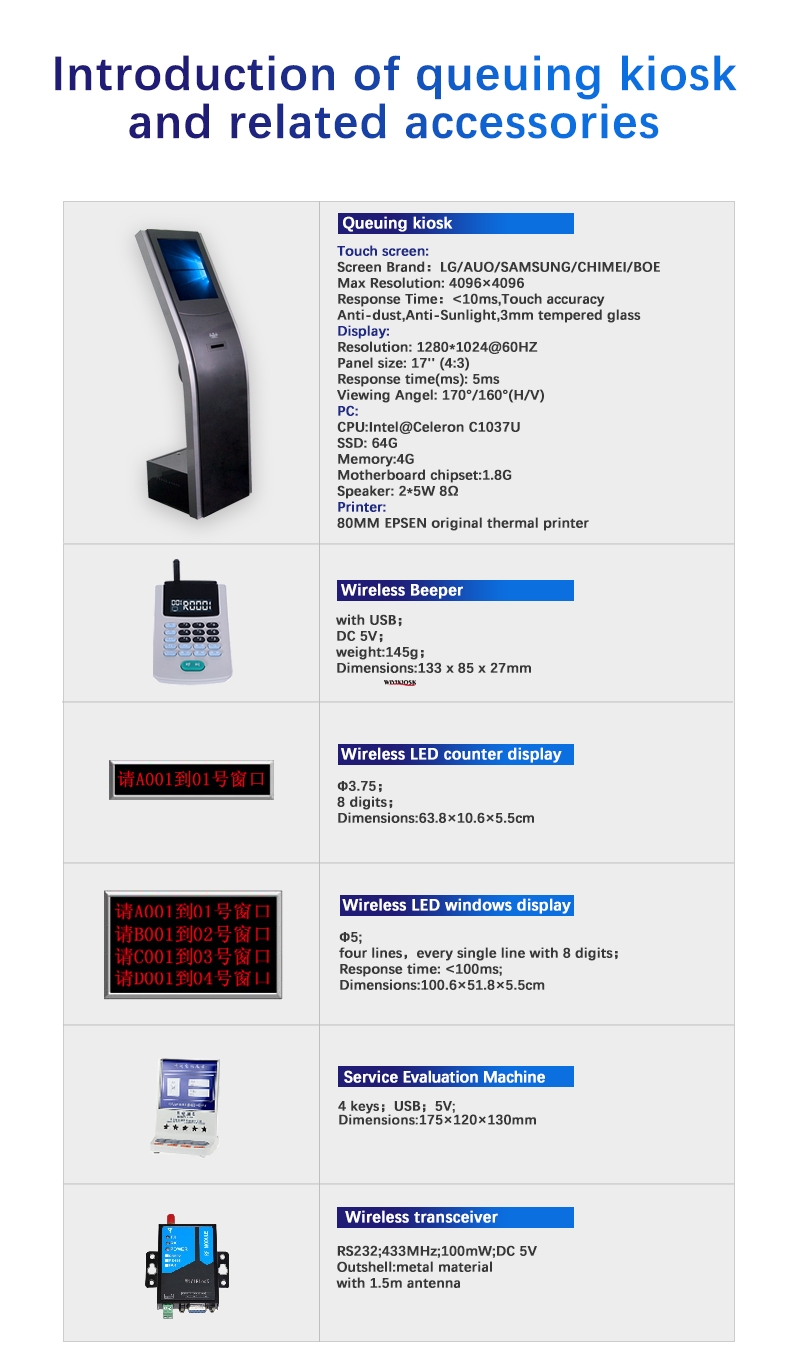 Queue Kiosk Examples 17.7 Inch Queue Kiosk | Streamline Wait Times and Enhance Customer ...