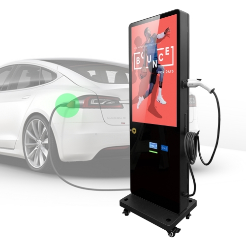 WIVIKIOSK Digital Signage with AC EV Charging Station