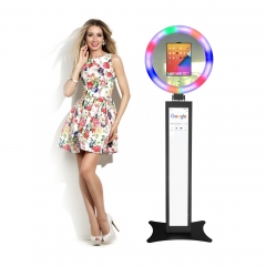 iPad Photo Booth Bring RGB Ring Light with 42.8 inch Touch Sceen Free Custom Shape Photo Booth Shell Stand Booth