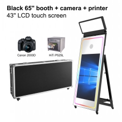 beauty picture portable selfie photobooth magic mirror photo booth machine touch screen led frame drop shipping for events