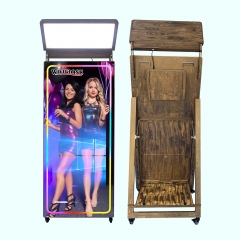 Retro Wood Grain Mirror Photo Booth Selfie Led Frame Portable Touch Screen Magic Mirror PhotoBooth Machine