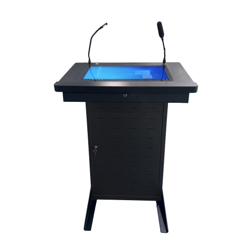 Multimedia Podium Lectern with Front Screen smart podium with wireless microphone digital podium