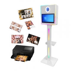 15.6 Inch Selfie Photo Booth With Camera And Printer Dslr Photo Booth With Mini Pc Selfie Led Light Frame For Party