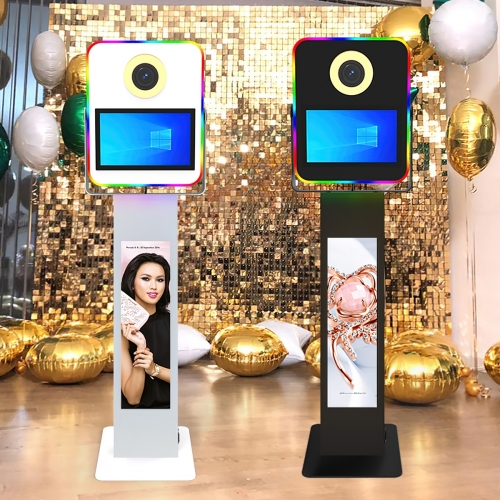 15.6+28.6 Inch Touch Screen DSLR Photo Booth App Control With LCD Stand