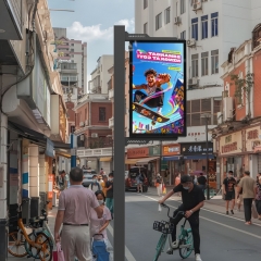 LCD Full-fitting double-sided lamp pole screen