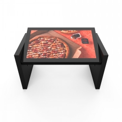 Desktop with adjustable tilt for touch screen use smart table