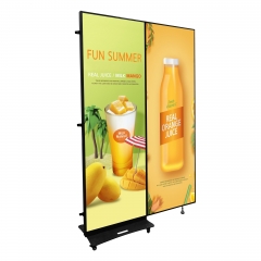P1.86 P2.5 Portable Full Color Double Sides Outdoor Foldable Led Poster Wifi Control Indoor Screen Led Poster Display