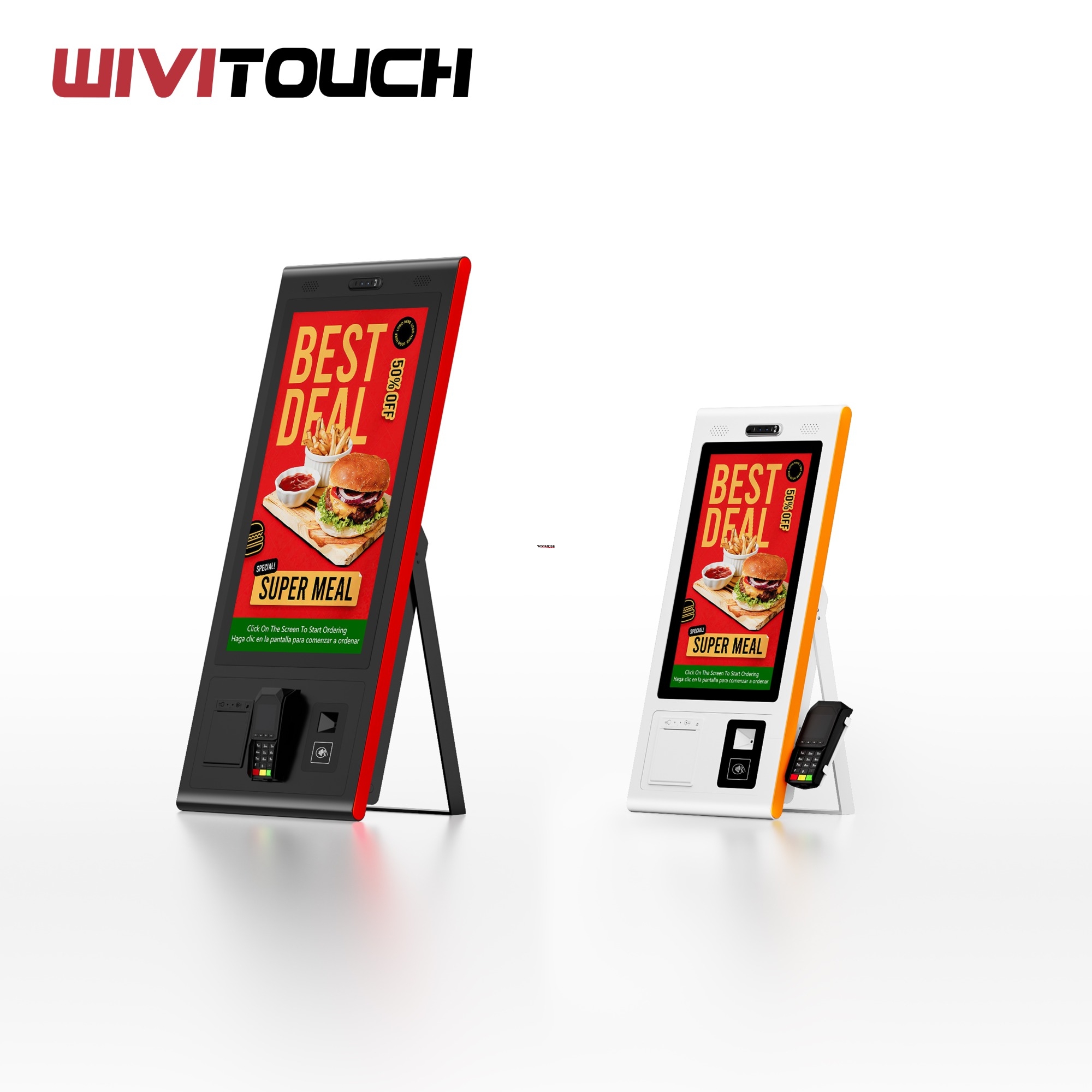 ordering self service payment floor stand wall mount touch kiosk qr all ...