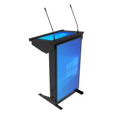 Multimedia Podium Lectern with Front Screen smart podium with wireless microphone digital podium