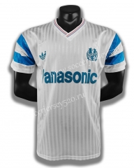 Retro Version 1990 Olympique de Marseille Home White Thailand Soccer Jersey AAA-C1046