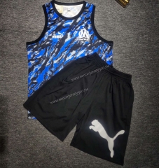 (02) 2021-2022 Olympique de Marseille Blue Thailand Soccer Vest Uniform-512