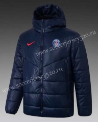 2021-2022 Paris SG Blue Cotton Coats With Hat-GDP