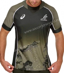 21-22 Australia Black&Green Thailand Training Rugby Shirt