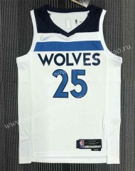 75th Anniversary Minnesota Timberwolves White #25 NBA Jersey-311