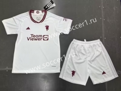 2023-2024 Manchester United 2nd Away White Soccer Uniform