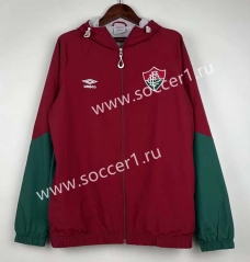(S-3XL) 2024-2025 Fluminense Date Red Reversible Trench Coats -0255