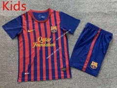 Retro Version 11-12 Barcelona Home Red&Blue Kids/Youth Soccer Uniform-7809