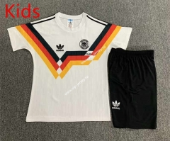 Retro Version 1990 Germany Home White Kids/Youth Soccer Uniform-7809