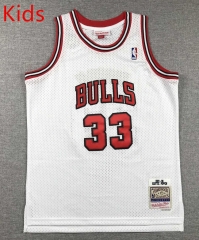 Retro Version Chicago Bulls White #33 Kids/Youth NBA Jersey-1380