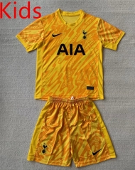 2024-2025 Tottenham Hotspur Goalkeeper Yellow Kids/Youth Soccer Uniform-AY
