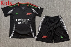 2024-2025 Arsenal Away Black Kids/Youth Soccer Uniform