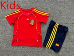 Retro Version 2010 Spain Home Red Kids/Youth Soccer Uniform-7809