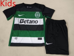 2024-2025 Sporting Clube de Portugal Home Black&White and Green Kid/Youth Soccer Uniform-507