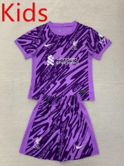 2024-2025 Liverpool Goalkeeper Purple Kids/Youth Soccer Uniform-AY