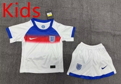 2025-26 England Home White Kids/Youth Soccer Uniform-3831